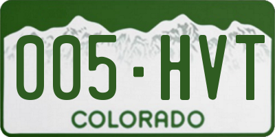 CO license plate 005HVT