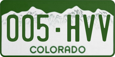 CO license plate 005HVV