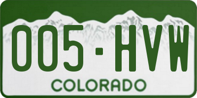 CO license plate 005HVW