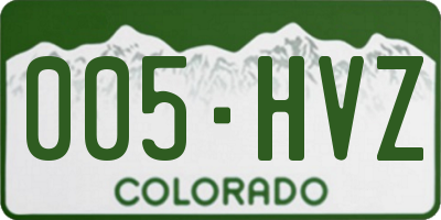 CO license plate 005HVZ