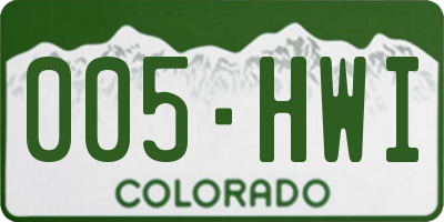 CO license plate 005HWI