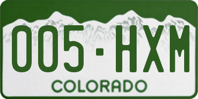 CO license plate 005HXM