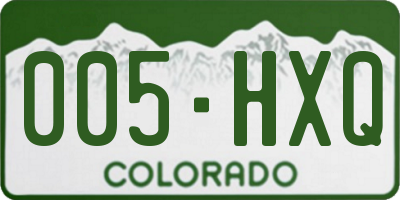 CO license plate 005HXQ