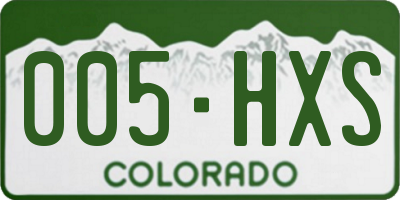 CO license plate 005HXS
