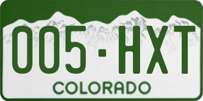 CO license plate 005HXT