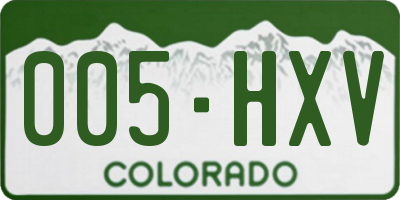 CO license plate 005HXV