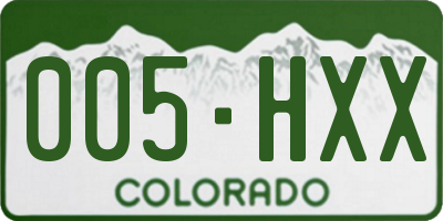 CO license plate 005HXX