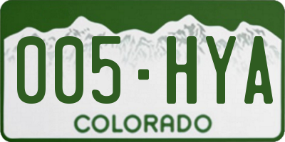 CO license plate 005HYA