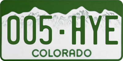 CO license plate 005HYE