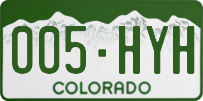 CO license plate 005HYH