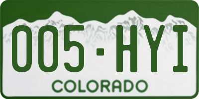 CO license plate 005HYI