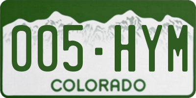 CO license plate 005HYM
