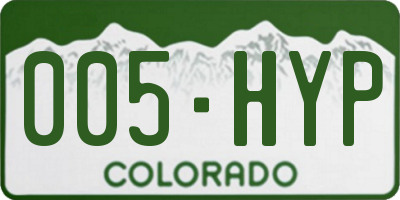 CO license plate 005HYP