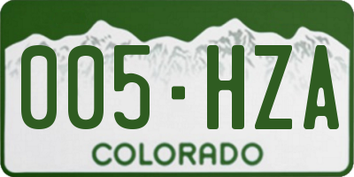 CO license plate 005HZA