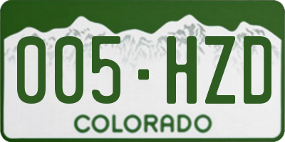 CO license plate 005HZD