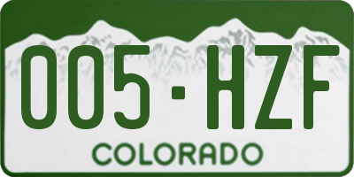 CO license plate 005HZF