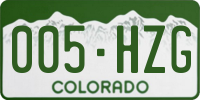 CO license plate 005HZG