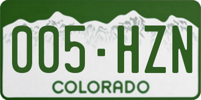 CO license plate 005HZN