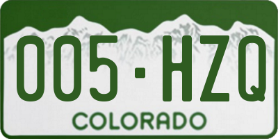 CO license plate 005HZQ