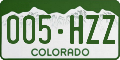 CO license plate 005HZZ