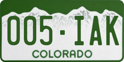 CO license plate 005IAK