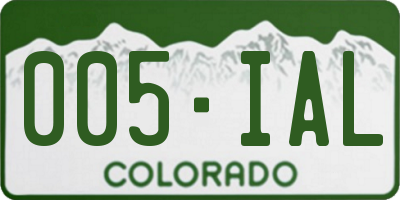 CO license plate 005IAL