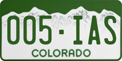 CO license plate 005IAS