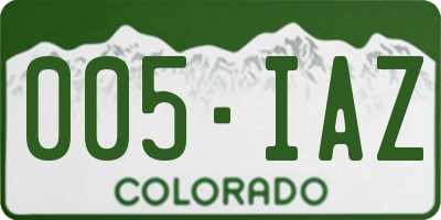 CO license plate 005IAZ