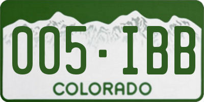 CO license plate 005IBB