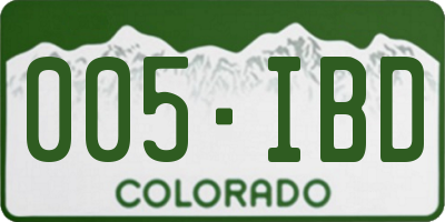 CO license plate 005IBD