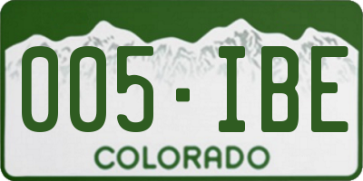 CO license plate 005IBE