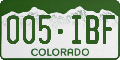 CO license plate 005IBF