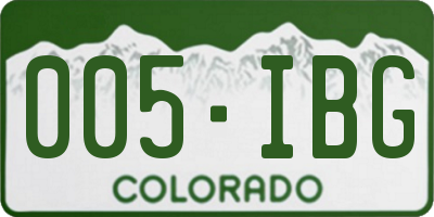 CO license plate 005IBG