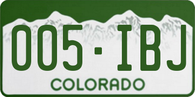 CO license plate 005IBJ
