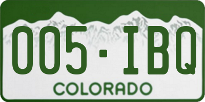 CO license plate 005IBQ
