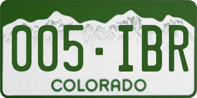 CO license plate 005IBR