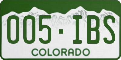 CO license plate 005IBS