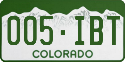 CO license plate 005IBT