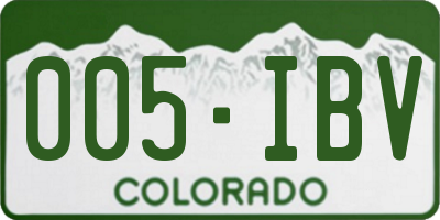 CO license plate 005IBV