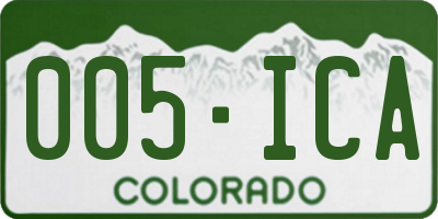 CO license plate 005ICA