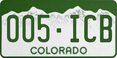 CO license plate 005ICB