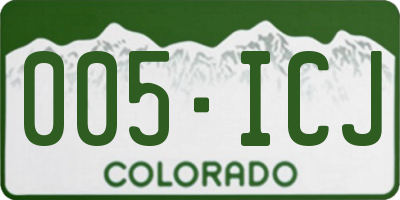 CO license plate 005ICJ