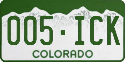 CO license plate 005ICK