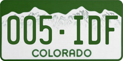 CO license plate 005IDF