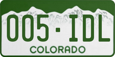 CO license plate 005IDL