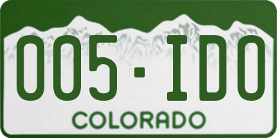 CO license plate 005IDO
