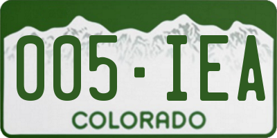 CO license plate 005IEA