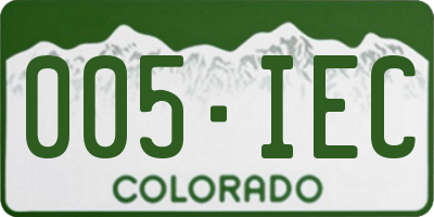 CO license plate 005IEC