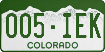 CO license plate 005IEK