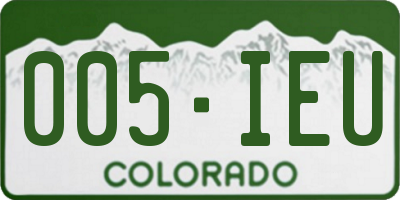 CO license plate 005IEU